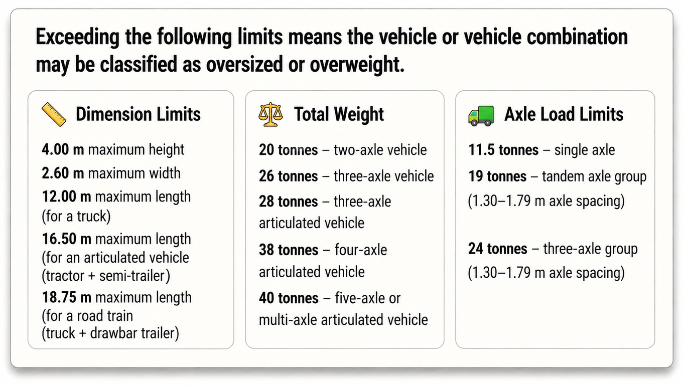 Oversized shipment size and weight limits